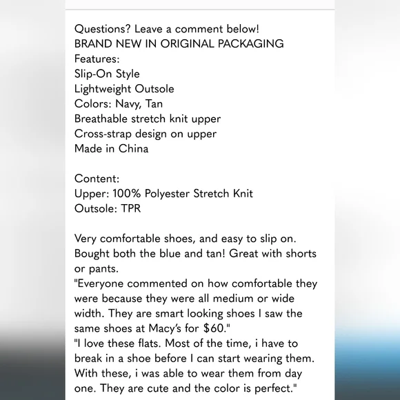 Gloria Vanderbilt DEBBIE Ladies' Flat Navy Blue NEW IN BOX - Picture 7 of 8